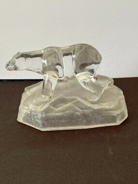 Vintage Lead Crystal Polar Bear Figurine